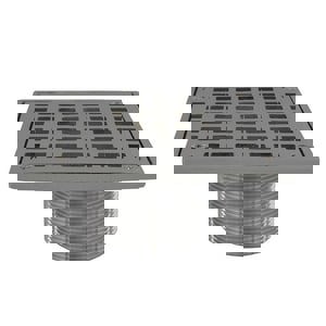 4 in. Square Strainer and Spud in Polish